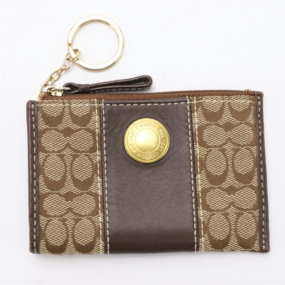 Coach Brown Signature Key/Coin case